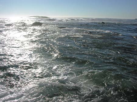 Blick vom Strand auf das Meer